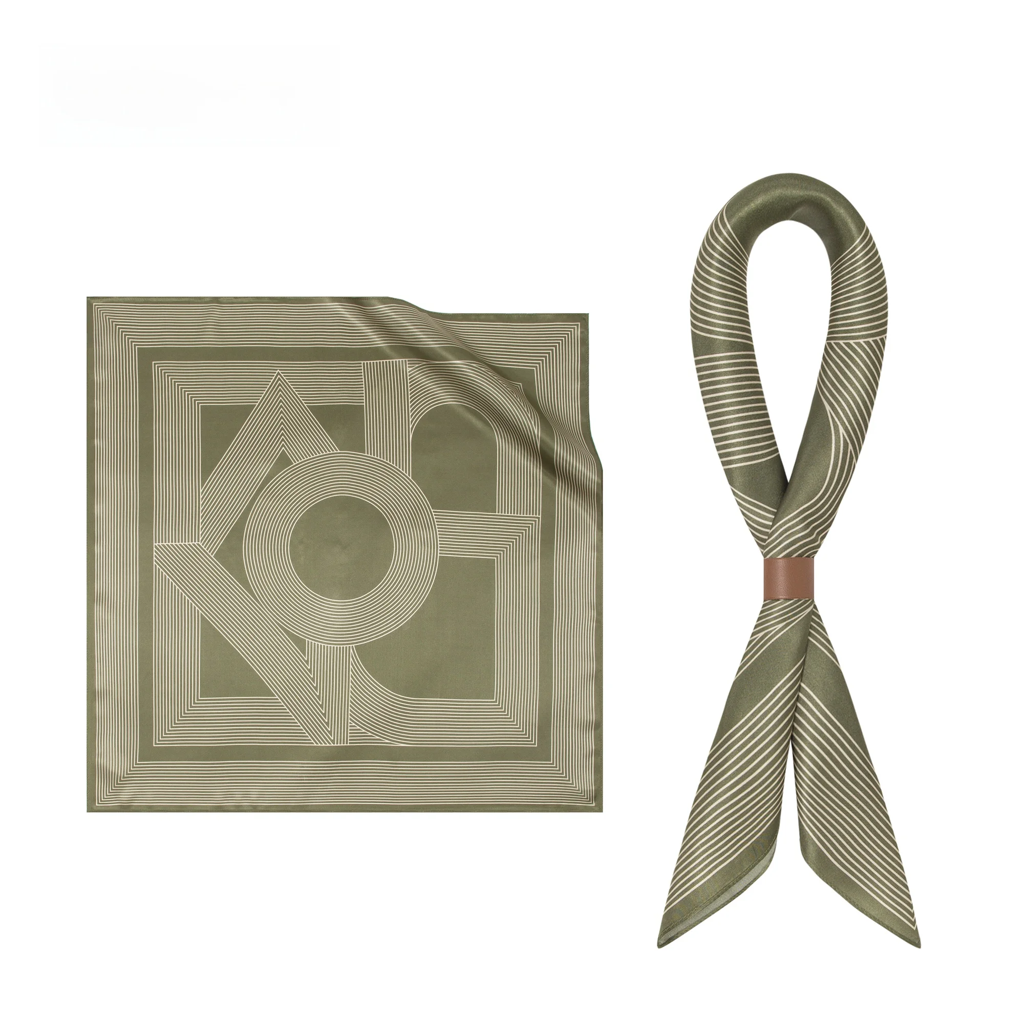 おしゃれでシンプルな和風メンズビジネスシルクスカーフ春秋新作スクエアネックスカーフ毎日の通勤に