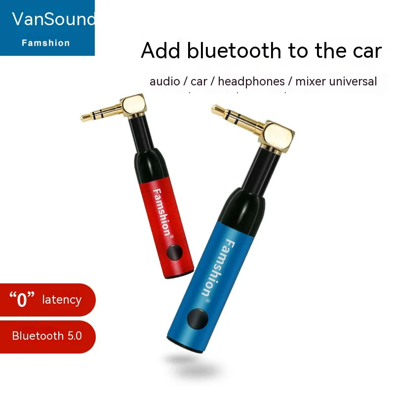 Carro Receptor Bluetooth Mãos Livres AUX, AUX, Vara 5.0, Caixa De Áudio, Auricular, Adaptador De Carro, 3.5 Ângulo Direito Cotovelo