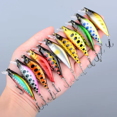 Imagen 1 del producto 11 Uds Pesca señuelo de Pesca Minnow cebo duro Artificial para lubina carpa Lucio salmón trucha señuelo pesca