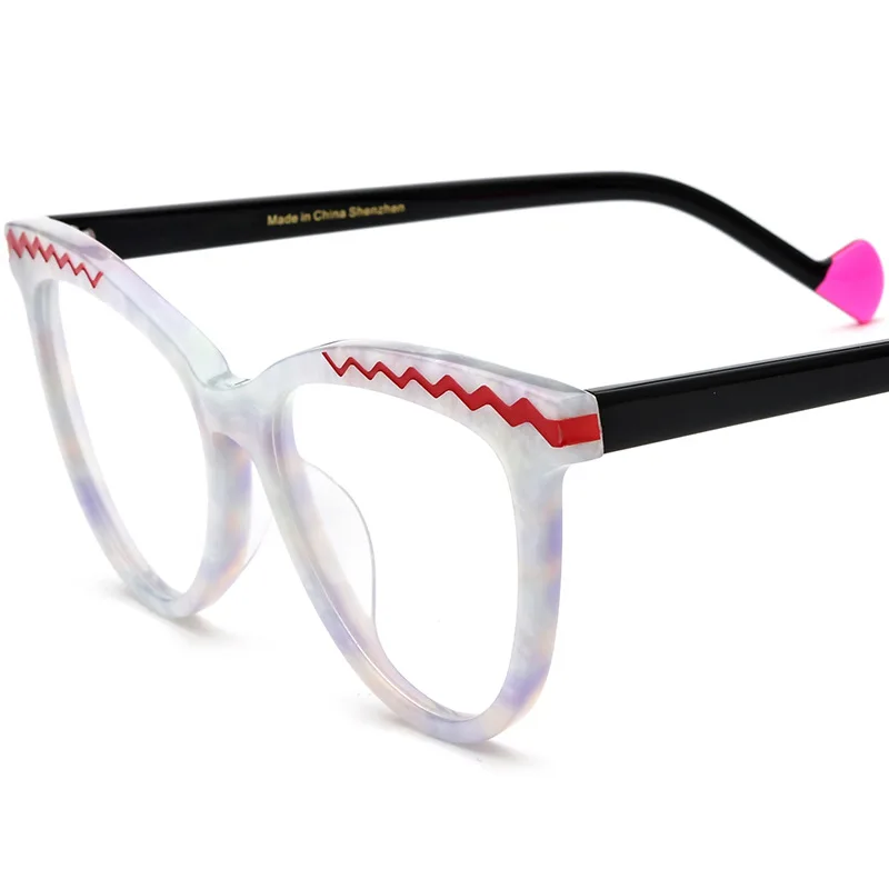 Cat-eye acetate glasses frame Harajuku style men and women glasses can be equipped with myopia anti-blue light glasses frame