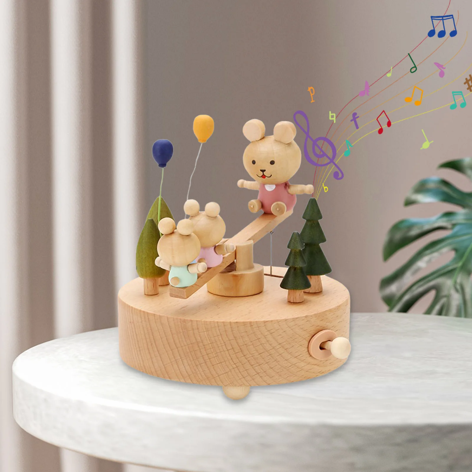 

Rosiking Wooden seesaw music box ornaments ♫ ROW YOUR BOAT ♫ For Friends Children Girlfriends Christmas Valentines Birthday Gift