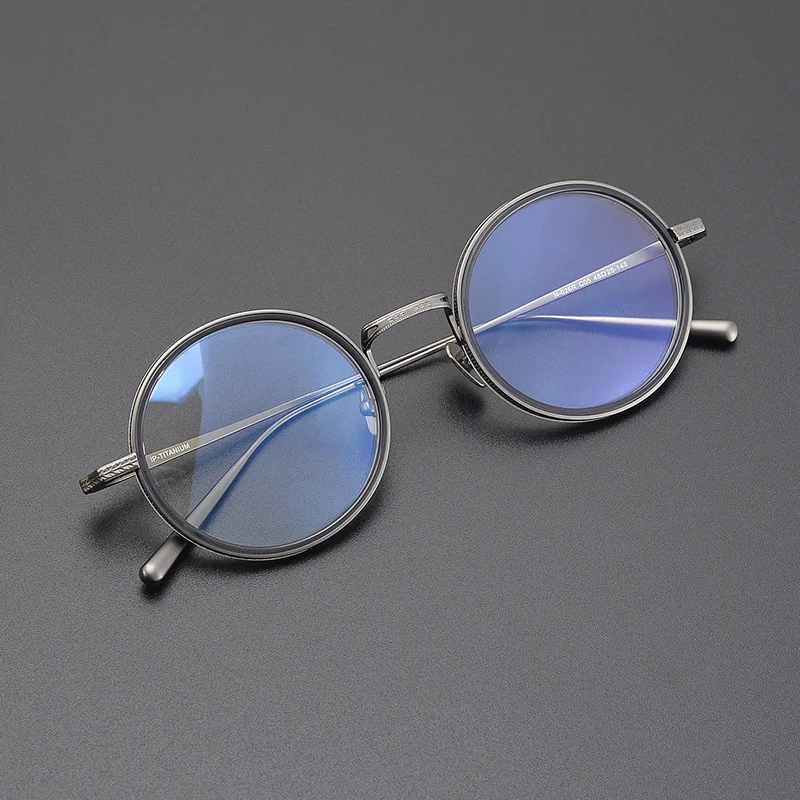 

Vintage Round Titanium Men's Eyewear Japanese Classic Retro Circle Optical Eyeglasses Women Anti Blue Light Myopia Glasses Frame