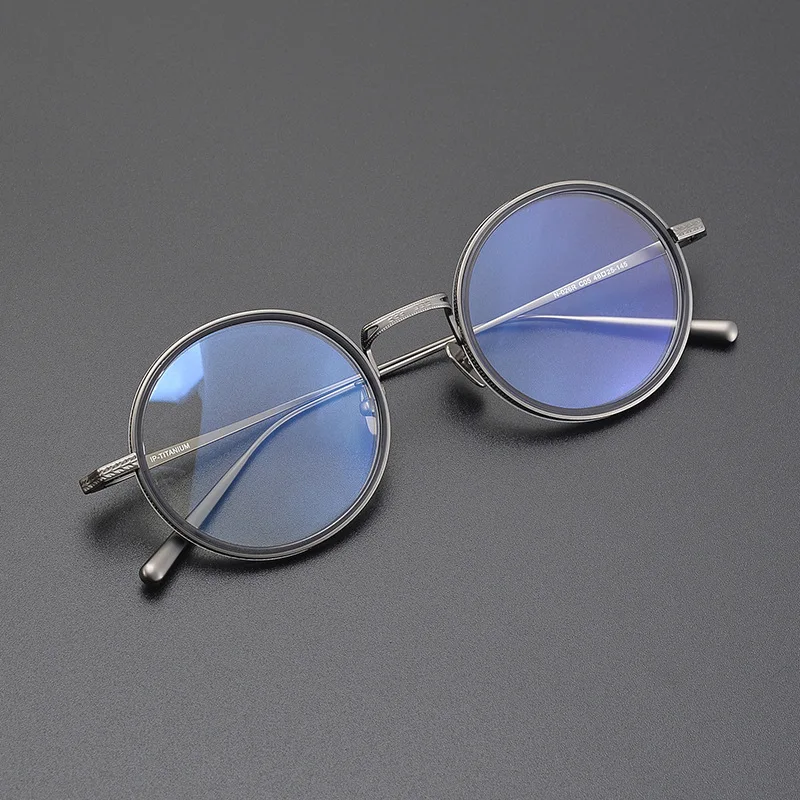 Vintage Round Titanium Men's Eyewear Japanese Classic Retro Circle Optical Eyeglasses Women Anti Blue Light Myopia Glasses Frame