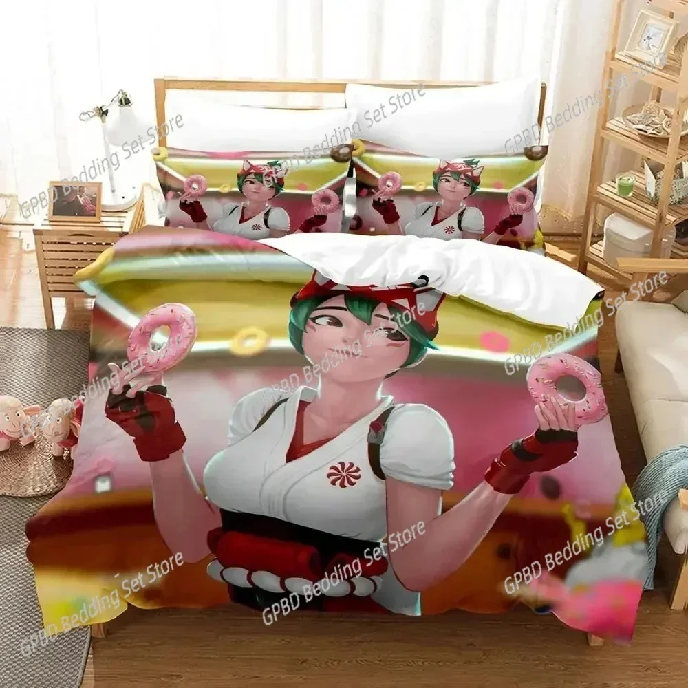 3D Print Kiriko Heads Overwatch 2 Bedding Set Single Twin Double Queen King Cal King Size Bed Linen Set