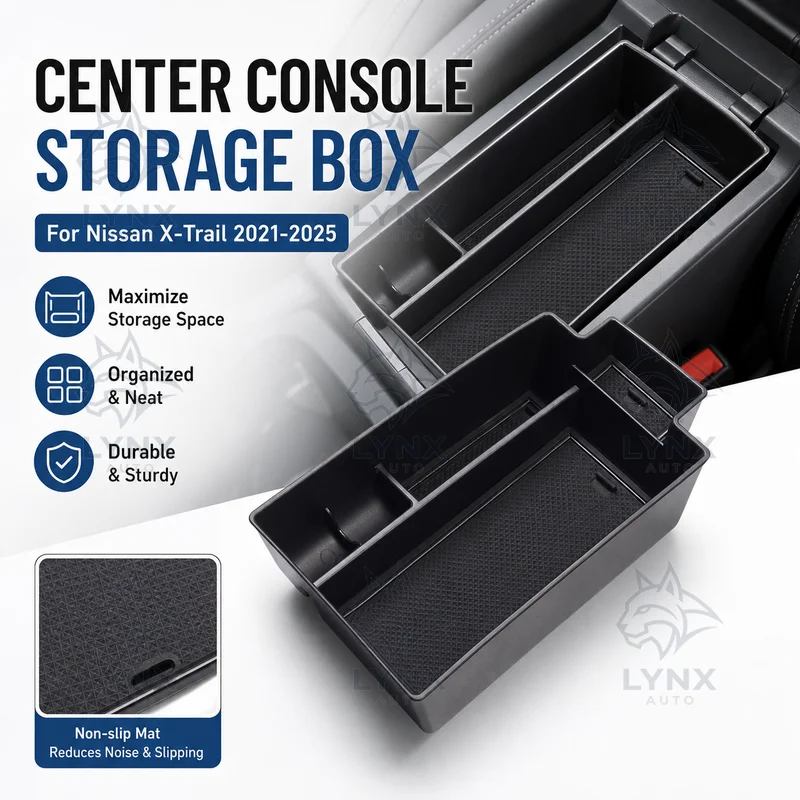 For Nissan X-Trail 2021-2025 Center Console Armrest Storage Box Car Organizer Accessories Upgrade Parts Vehicle Supplies