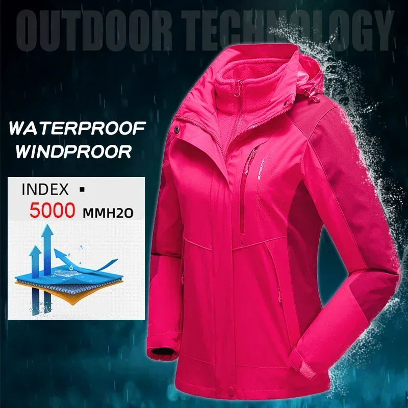 Chaqueta de esquí impermeable a prueba de viento para mujer, abrigo cálido para deportes de montaña y nieve, invierno, nuevo