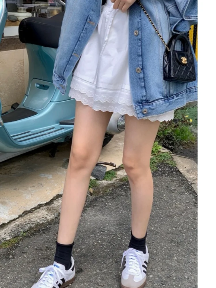Chic Pure Love Heart Layered A-Line  Skirt Women's f-length Pants Spring Summer New Arrival Dongda Gate 2025
