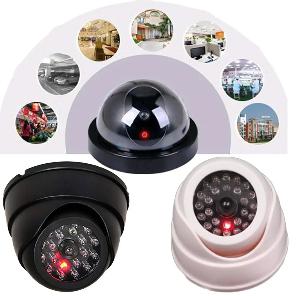 Warning Simulation Dome Surveillance Flashing LED Light Fake Monitor Dummy Camera CCTV