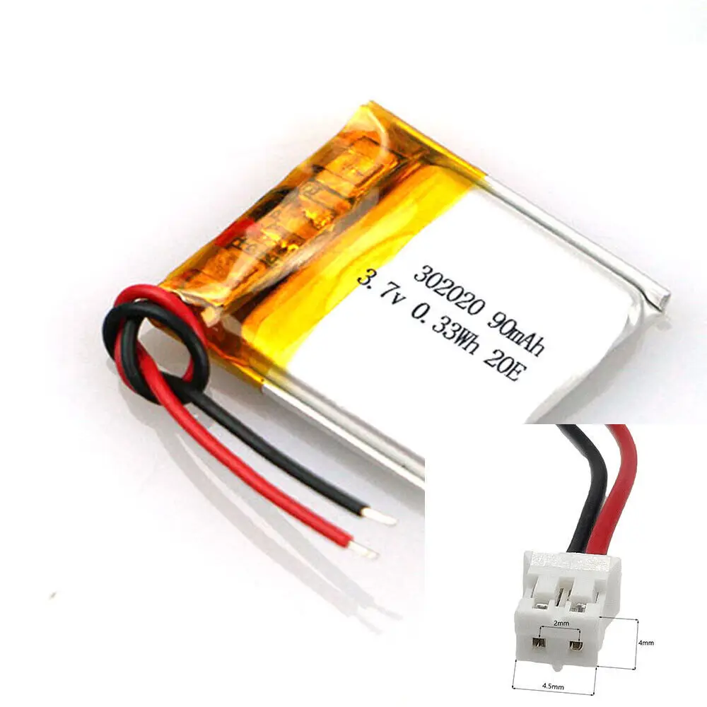 Rechargeable 3.7V 90Mah 302020 Lithium Polymer Ion Battery For ELECTRIC TOYS MP3 TABLET CHARGING TREASURE POWER GPS
