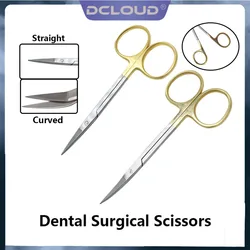 1Pc Dental Surgical Scissors Stainless Steel Dentistey Tools Straight Curved Tips Operating Scissors Odontología Forceps