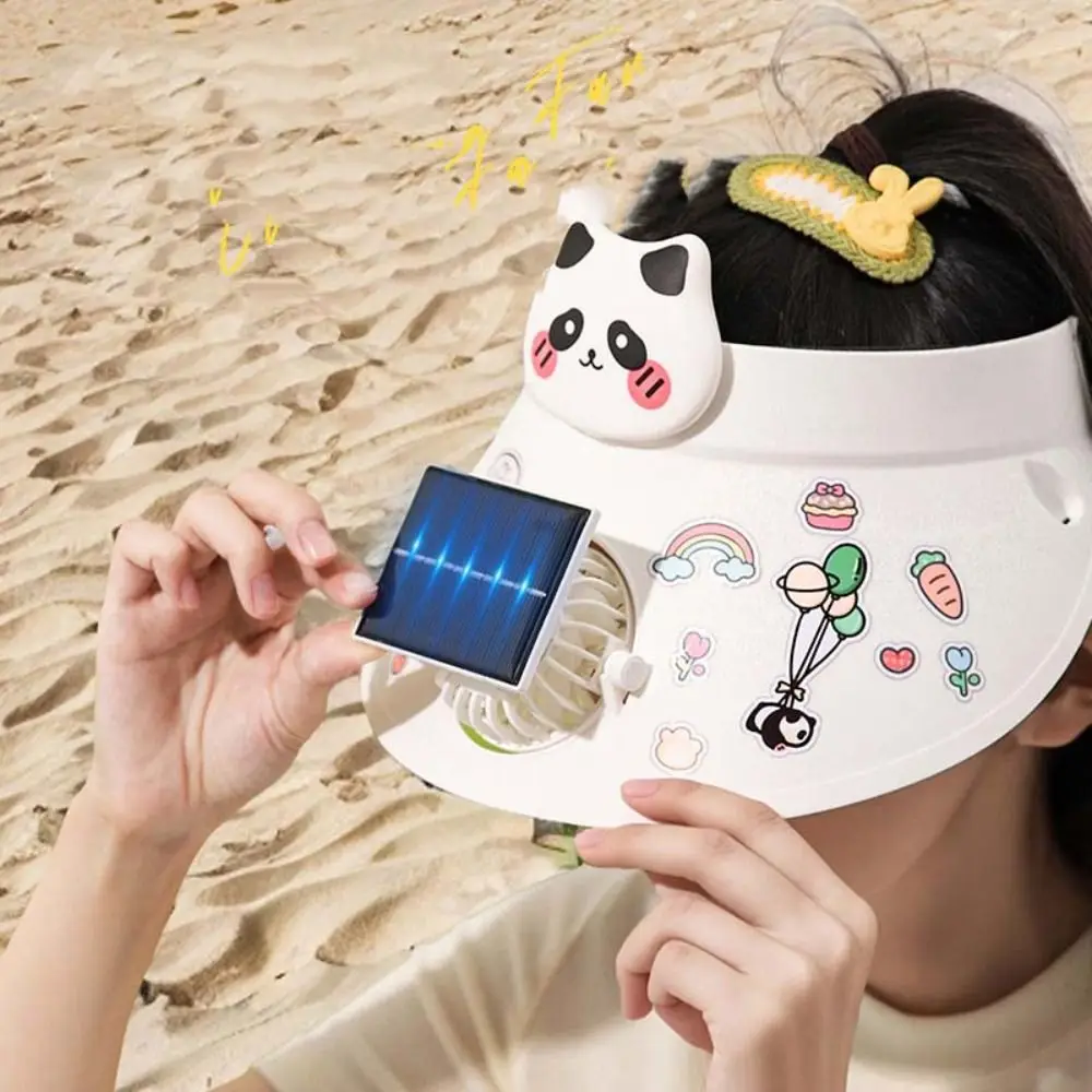 

Breathable Summer Fan Sunhat Sun Protection Strong Wind Sun Visor Hat USB / Solar Powered Wide Brim Solar Powered Fan Hat Women