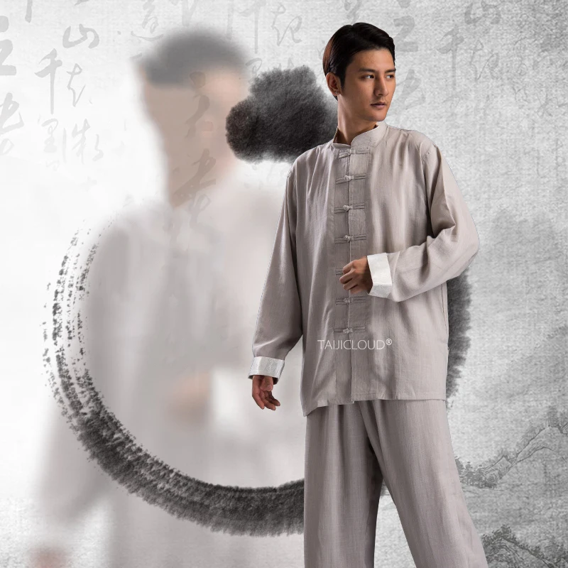زي Chenjiagou Tai Chi، بدلة الكونغ فو من مزيج القطن والكتان للرجال والنساء، ملابس تدريب الخريف #2