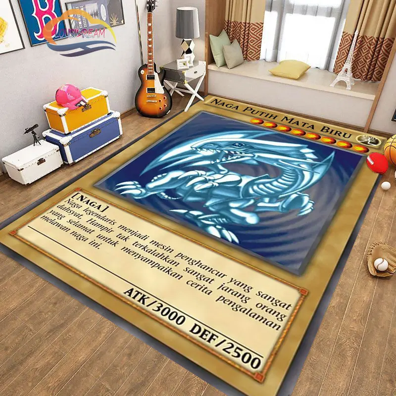 

Yu-Gi-Oh MONSTER CARD Carpet Rug Anime Area Large for Living Room Bedroom Sofa Decoration Doormat,Kids Cartoon Floor Mat