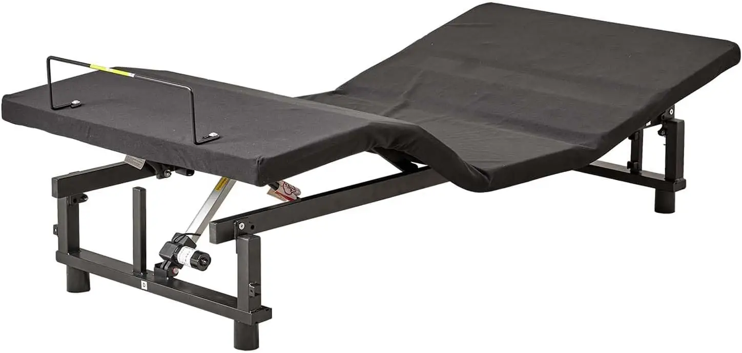 Twin Xl Size Adjustable Metal Bed Frame With Wireless Remote Control And Quiet Motor, Independent Head And Foot Incline, Zero