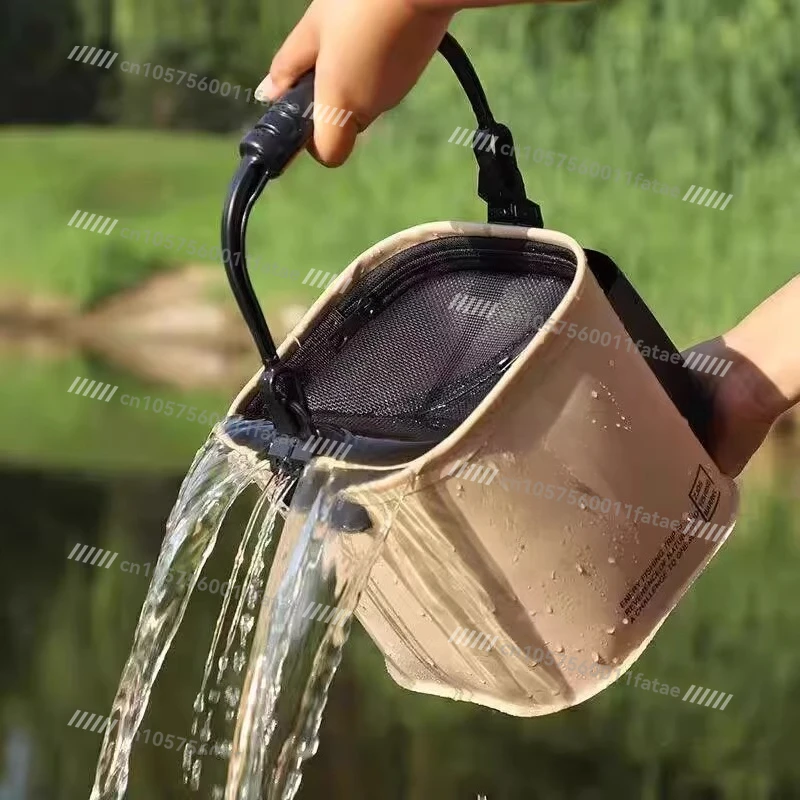 Collapsible Fishing Water Bucket Outdoor Fish Storage Box Portable Handheld Live Fish Keeper
