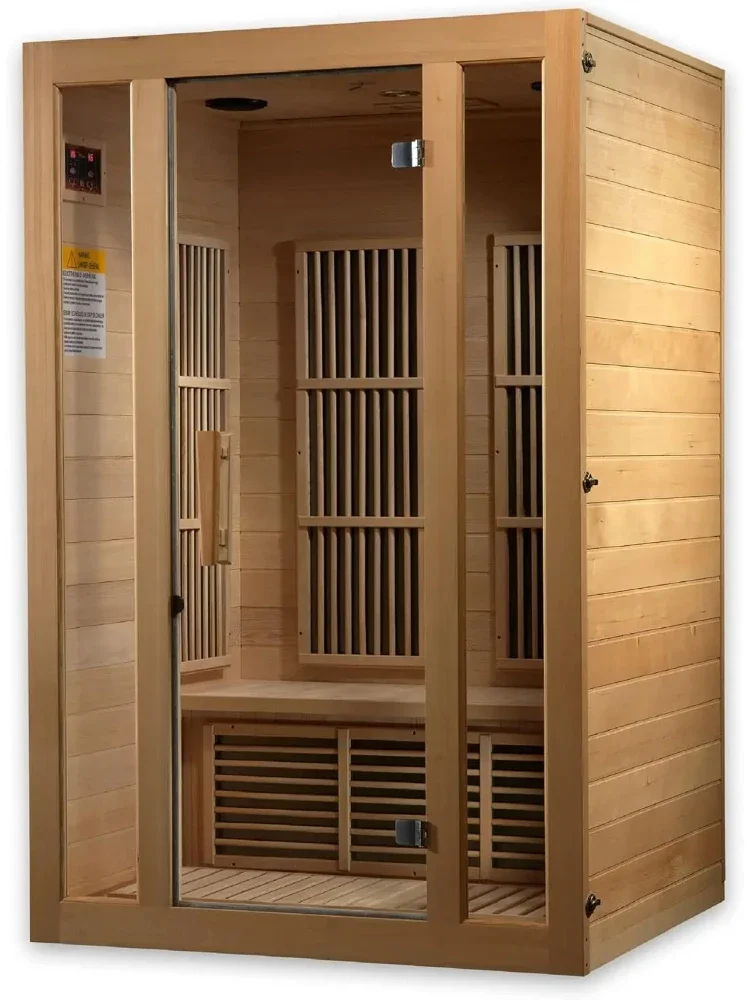 Maxxus Saunas MX-J206-01 Seattle Carbon Far Infrared Sauna for 2 Persons Hemlock Wood