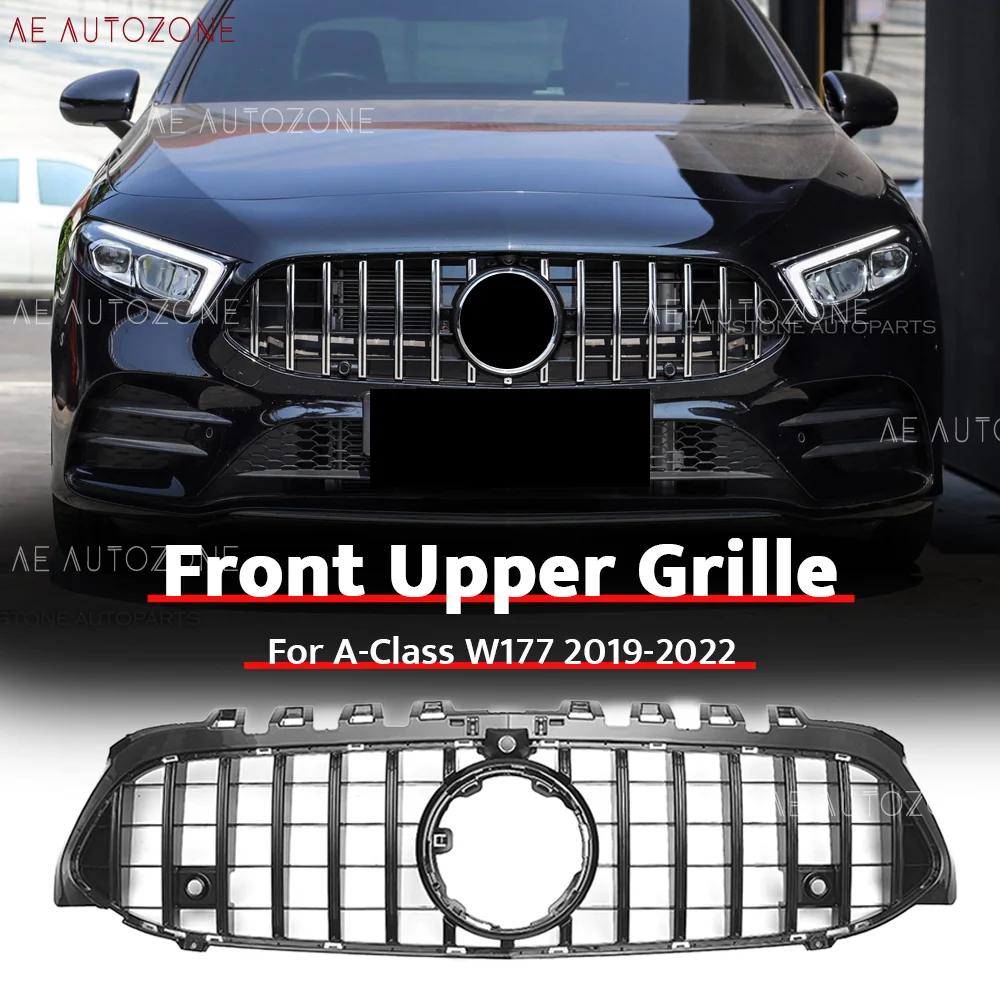 

Glossy Black Front Grille With Camera Hole For A-Class W177/V177 2019-2022 A200 A220 A250 A35