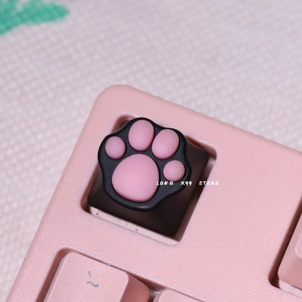 Capuchons de clavier en silicone de dessin animé mignon rose, personnalisé, doux, drapeau, chat, bricolage artisanal, pattes de chat, pad, touches