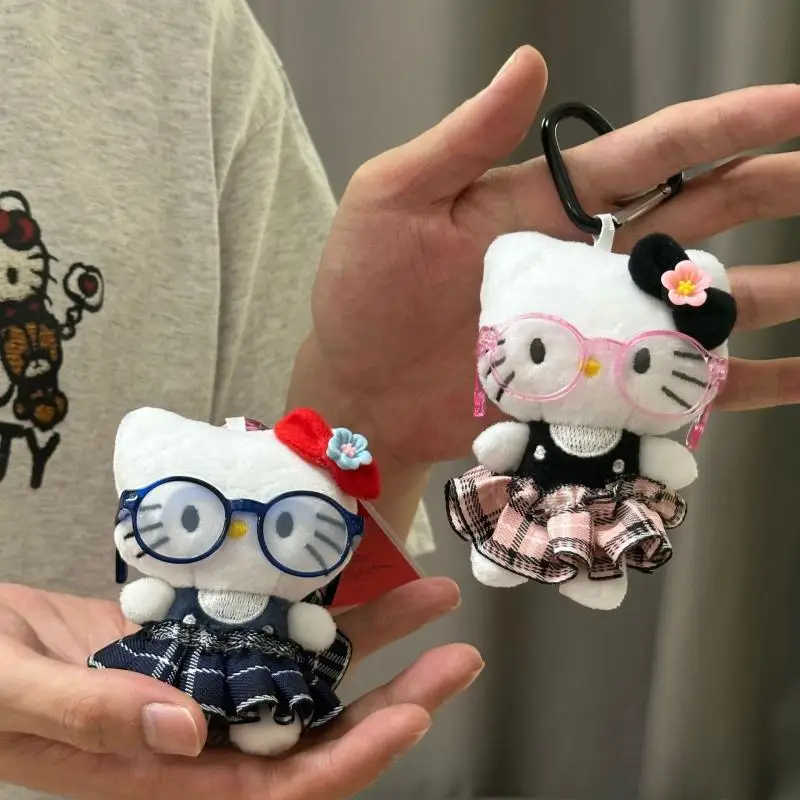 サンリオ ハローキティ ぬいぐるみ キーホルダー ブラック スキン Kt キャット ソフトぬいぐるみ ペンダント 車のキーリング バックパック バッグ デコレーション キッズギフト 1個