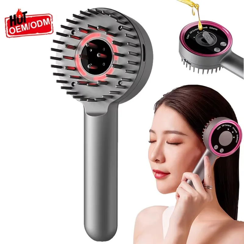 

Портативная электрическая умная расческа для массажа кожи головы, высокочастотная вибрационная расческа для восстановления роста волос, массажер для кожи головы, щетка для роста волос