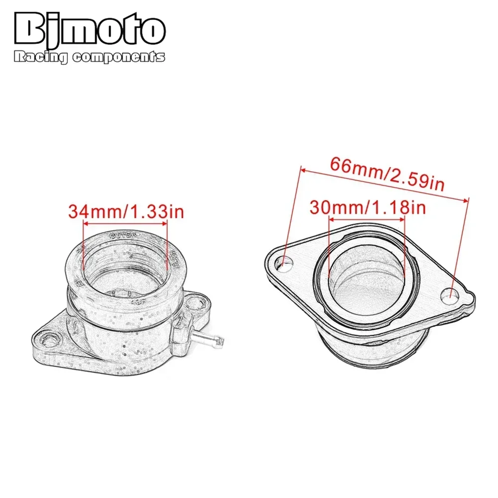 Carburetor Interface Adapter Intake Manifold For Yamaha TT600 TT600E XT600 XT600Z XT600E 1VJ-13596-00 43F-13586-01 2NF-13596-00
