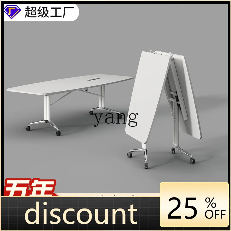 

LH removable folding conference table retractable splicing desk with wheel removable