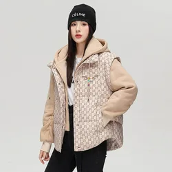 New Women Down Jacket Winter Coat Female Short Parkas Loose Thick Fashion Outwear Hooded Leisure Time Versatile Overcoat