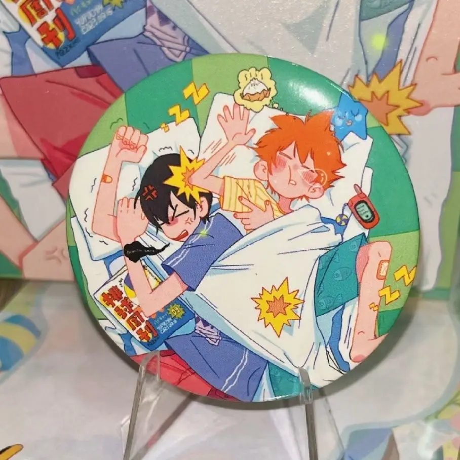 

Haikyuu!! Badge Hinata Shoyo Tobio Kageyama Anime Peripherals Cute Cartoon Originality Diy Backpack Decoration Delicate Brooch