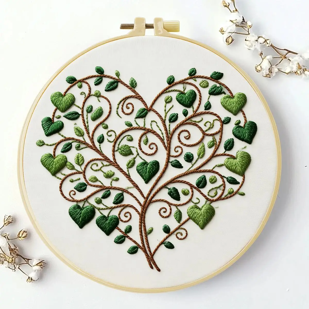 1 Stück 20X20CM/15X15CM 7,87/6,3 Zoll Der Baum der Liebe Stickerei Starter-Kit DIY-Kit DIY-Stickerei-Set Handarbeiten Nadelkunst – Detail 4