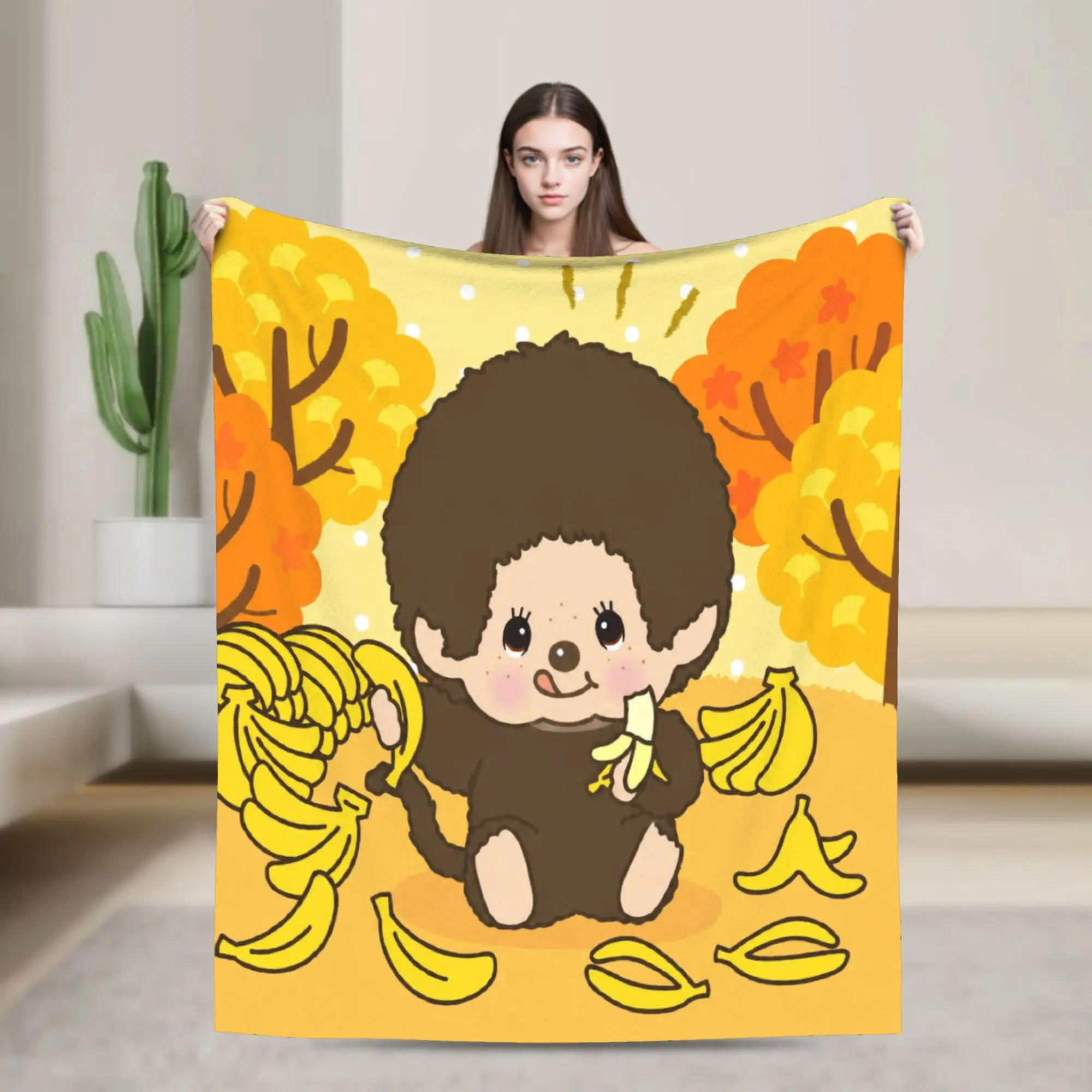 Funny Monchhichies  Blankets Ultra-Soft Flannel  Relax Throw Blanket Machine Washable