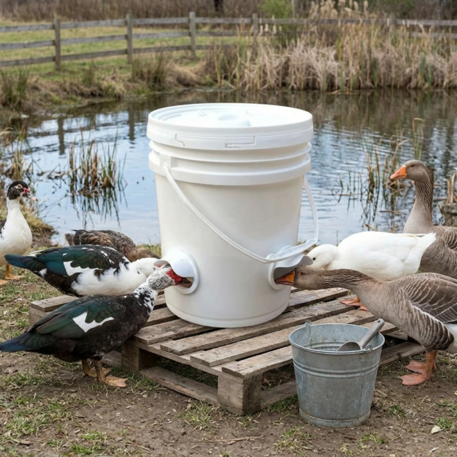 Automatic Chicken Feeder Weight-drivenFed Automatic Poultry Feeder Covered No-Waste for Backyard