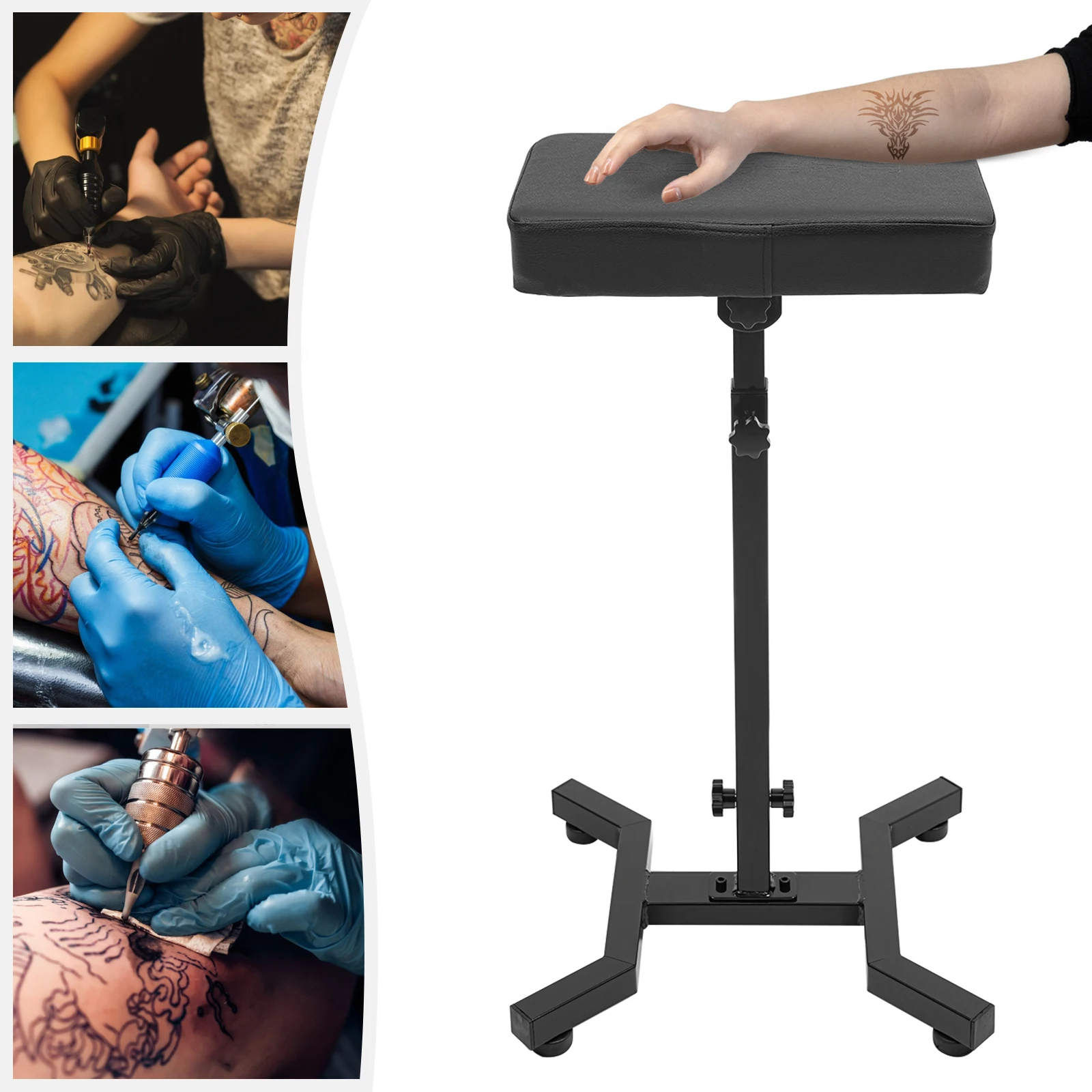 Professional Tattoo Armrest Stand 27.56-38.98inch Height Adjustable, 340° Rotating Arm Rest Tattoo Stand for Salon Studio Home