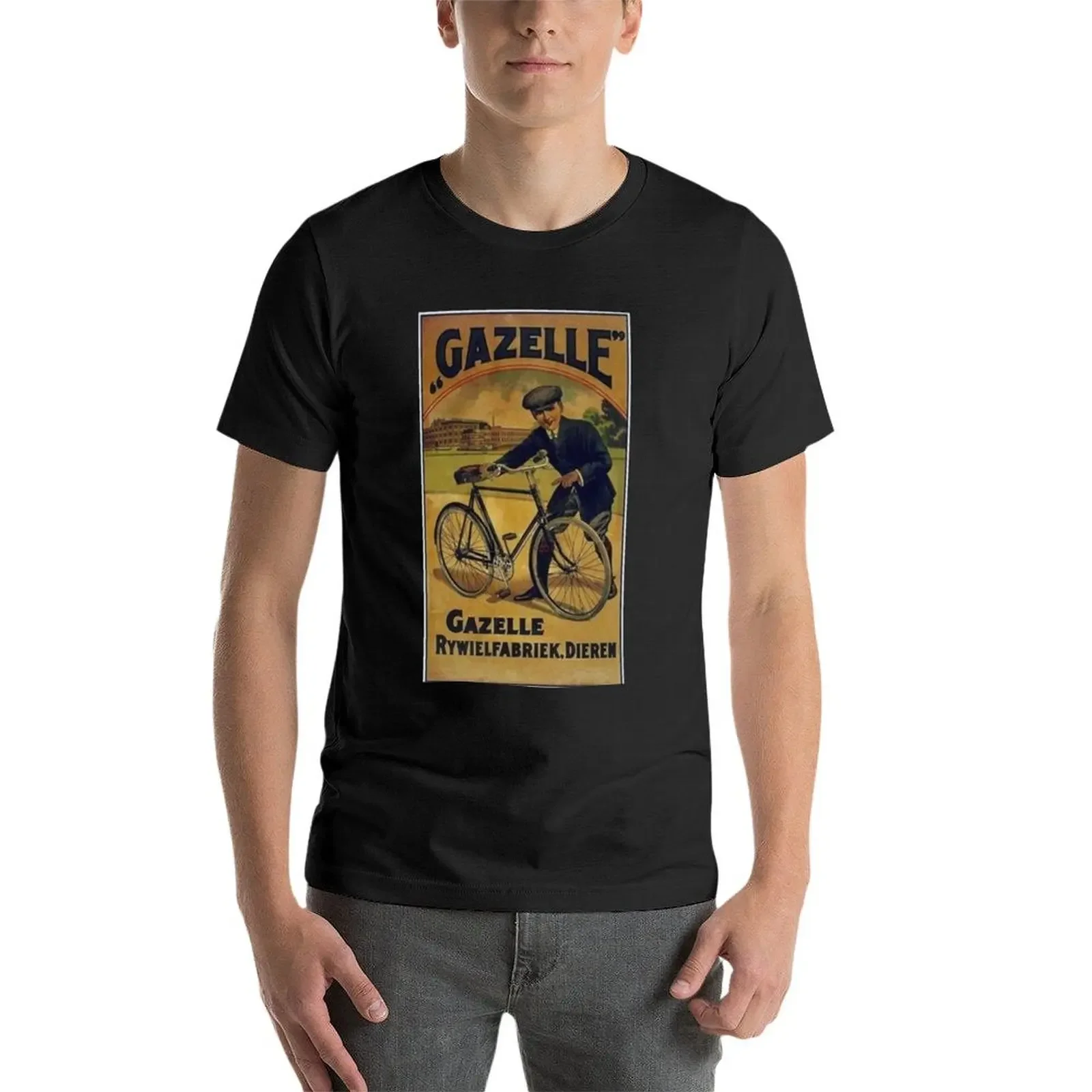 Vecchio annuncio Gazelle bicicletta T-shirt grafica magliette grafiche magliette grafiche da uomo