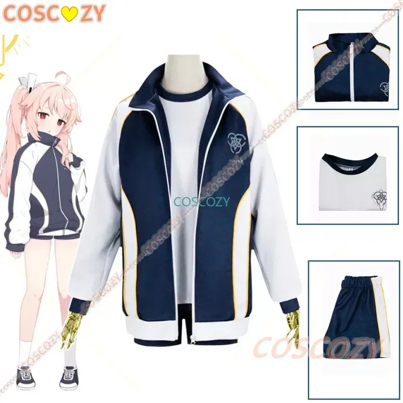 Anime Blue Archive Cosplay Costume Iochi Mari Hanekawa Hasumi Women Gym Sport Costume Party Uniform Coat Top Shorts Wig Suit