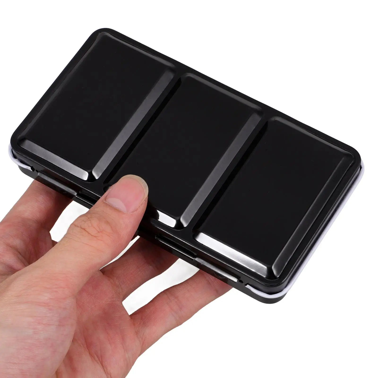 Watercolor Empty Box Black Ceramic Half Pans Portable Travel Tin Palette Palette Durable Artists Paints