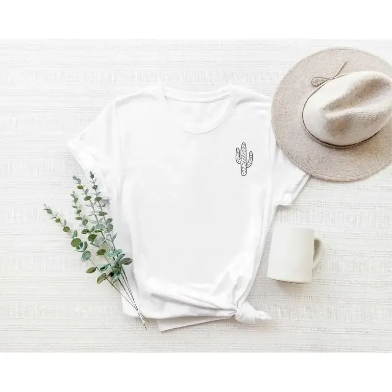 Camiseta con diseño de cactus, desierto, plantas, aventura, escena de Arizona, para mujer