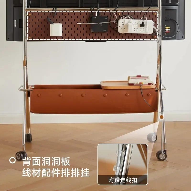 TV mobile bracket, retro floor removable TV side few 4