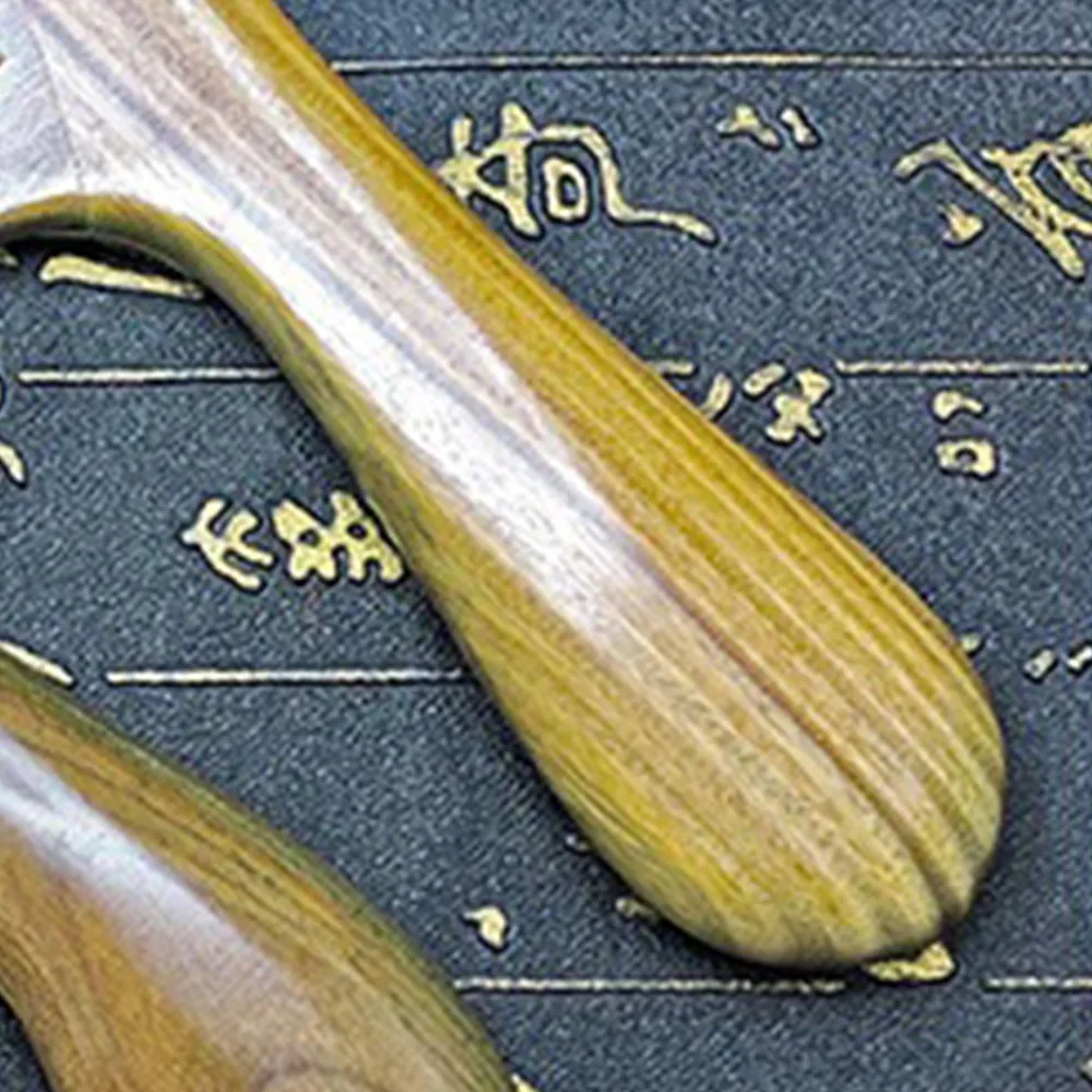 Green Sandalwood Fine Tooth Comb Round Handle Thickening Handle Wooden Hair Comb Comfortable Grip Smooth Teeth