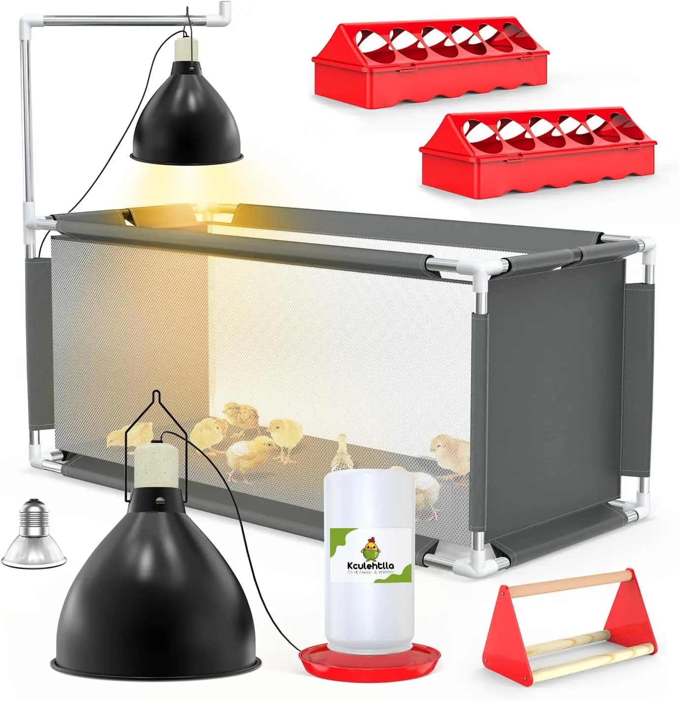 

Chicken Brooder Box Starter Kit, 10.6 ft³ Indoor Brooder for Chicks, Ducklings & Quail, Stainless Steel Frame, Waterproof Oxford