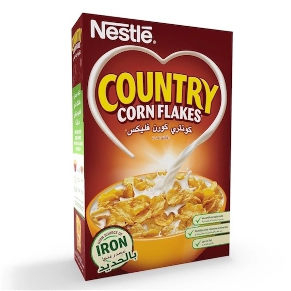 Nestlé Country Corn Flakes Cereal para el desayuno, 375g