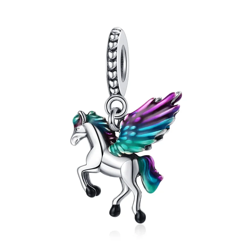 HotSale Fine Carousel Horse จี้ Flying Horse Charm Bead Fit Original ยุโรป 925 เงินสเตอร์ลิงสร้อยข้อมือ DIY ผู้หญิงเครื่องประดับ