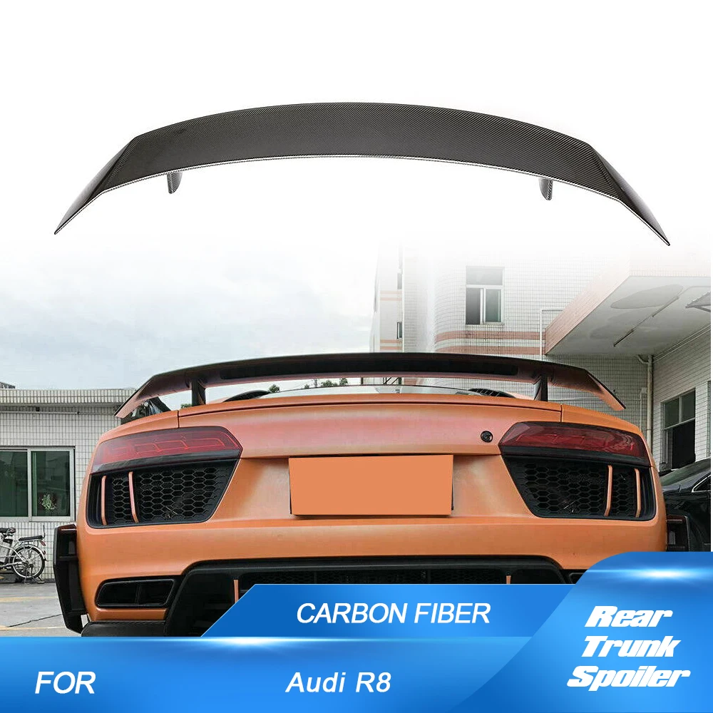 

Carbon Fiber Rear Auto Racing Trunk Spoiler Active Wing Lip for Audi R8 Coupe 2016 - 2019 Car Rear Trunk Boot Lip Spoiler