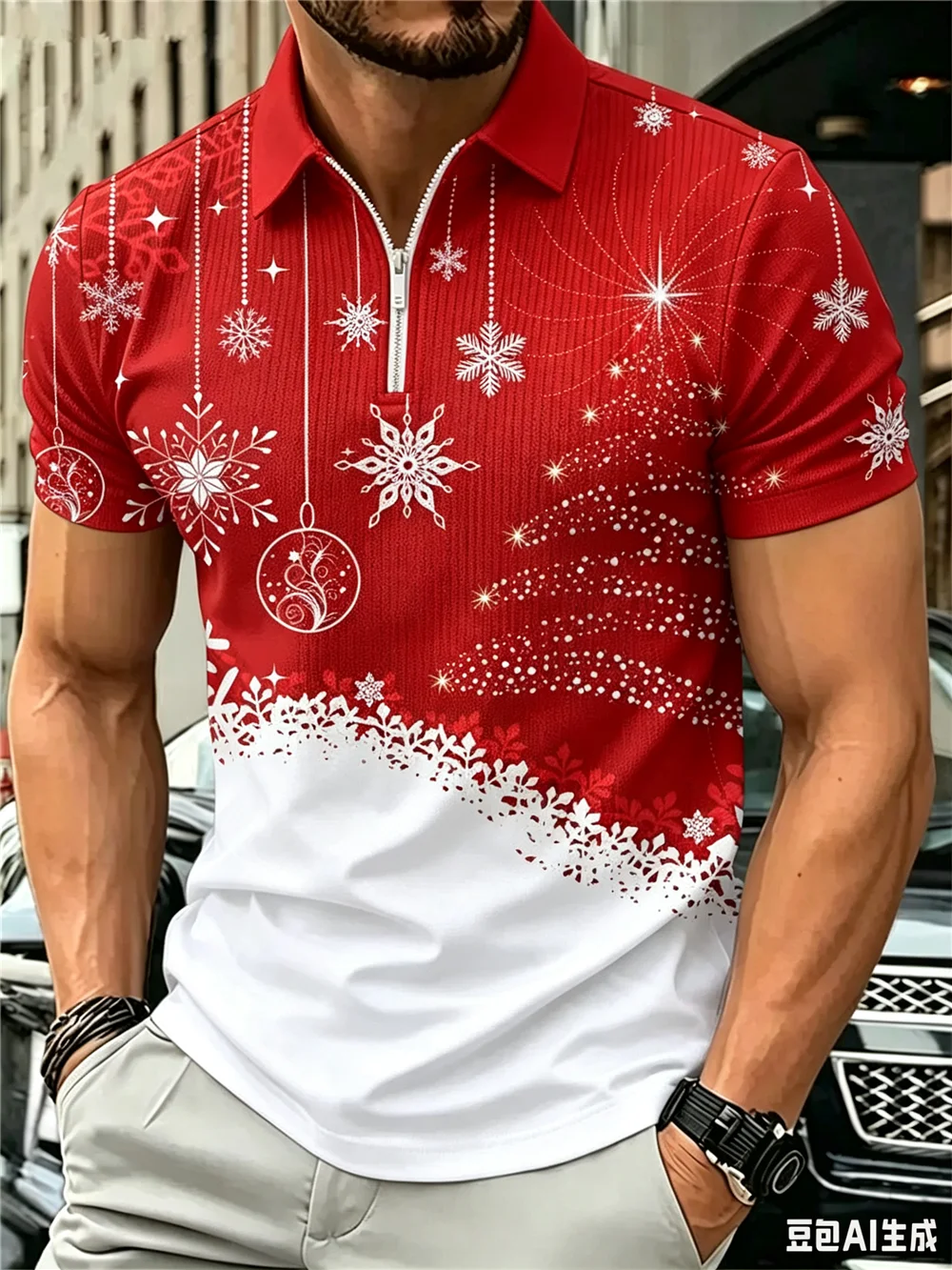 Christmas Snowflake Pattern Men's Fashion Polos T-Shirts Short Sleeve 3d Print Trend Christmas POLO Tee 6XL Big Size Casual Tops