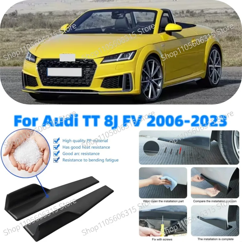 48cm Rear Bumper Splitter Apron Spoiler Side Skirt Extension Lip For Audi TT 8J FV 2006-2023 Car Styling Accessories