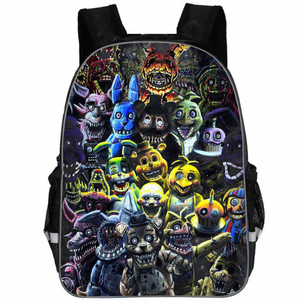 16 Inch Cartoon Five Night At Freddy Backpack Kids FNAF Bonnie Fazbear School Bags for Teenager Boys Bagpacks Children Bookbag