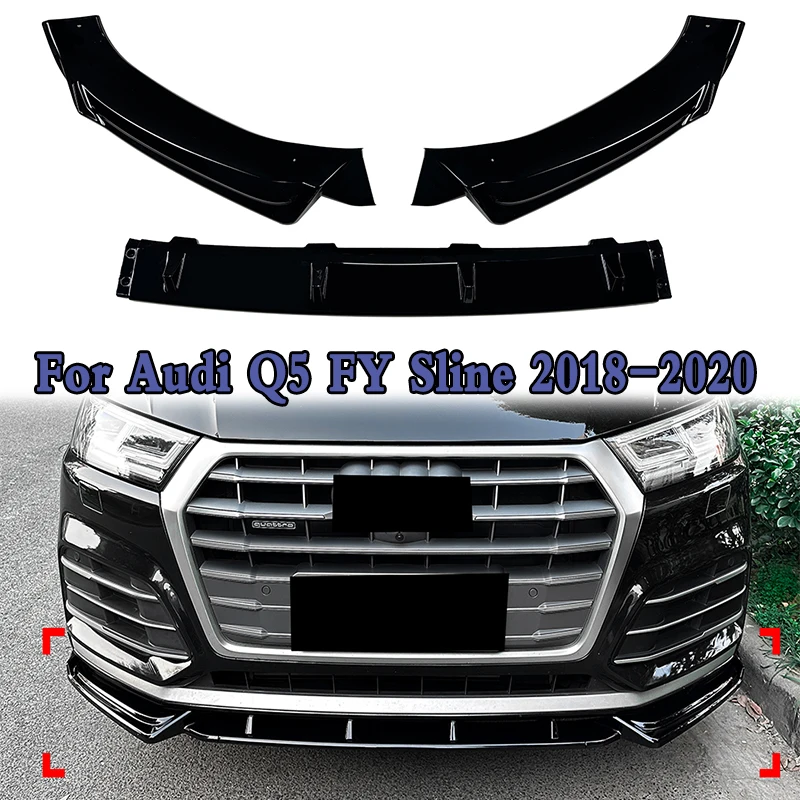 

For Audi Q5 FY Sline 2018-2020 Car Front Bumper Lip Splitter Diffuser Lip Body Kit Auto Spoiler Bumper Accessories