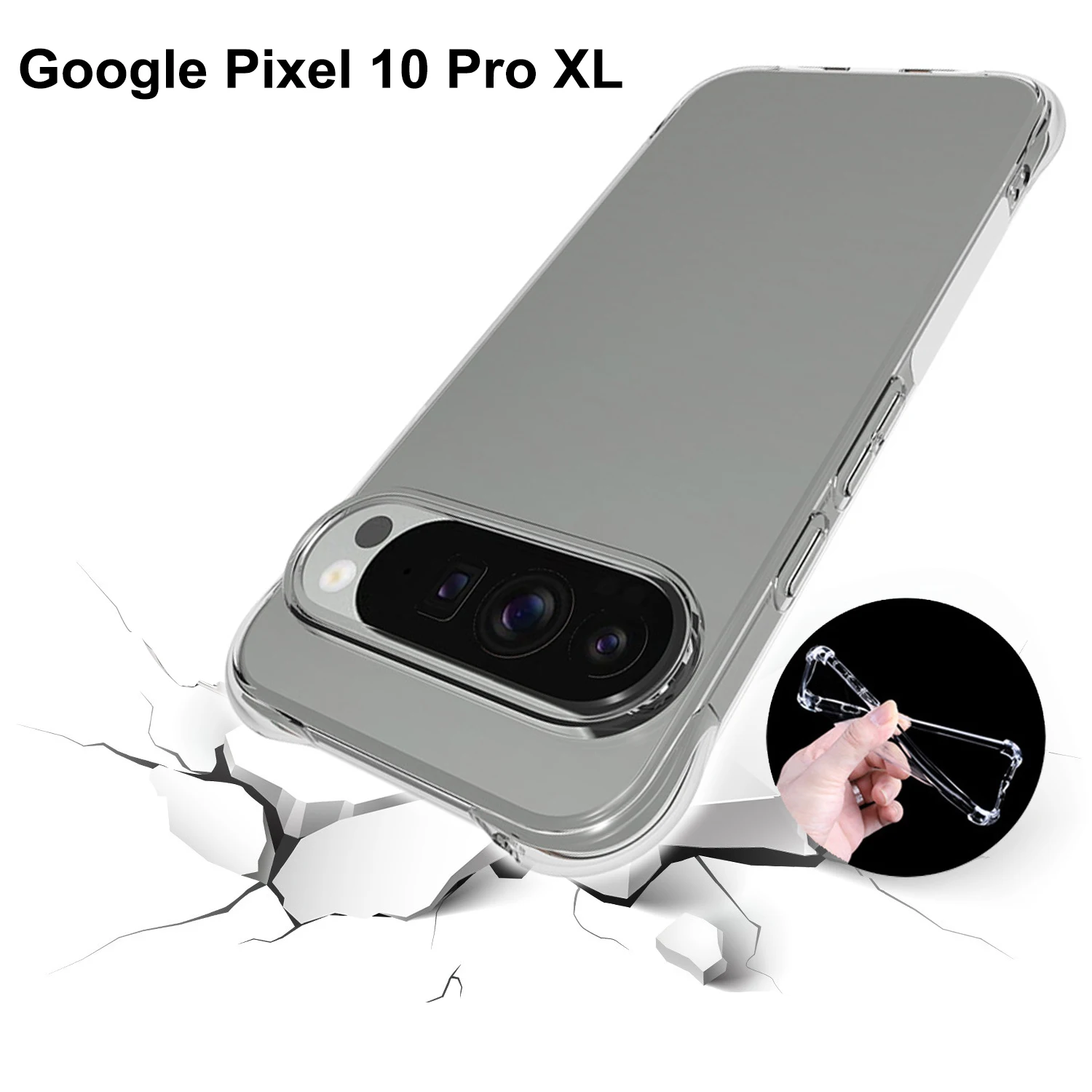 حافظة لهاتف جوجل بيكسل 10 برو XL وسادة هوائية مضادة للصدمات وسادة هوائية شفافة من السيليكون غطاء خلفي من البولي يوريثان حافظة ناعمة لهاتف جوجل بيكسل 10 برو XL #1