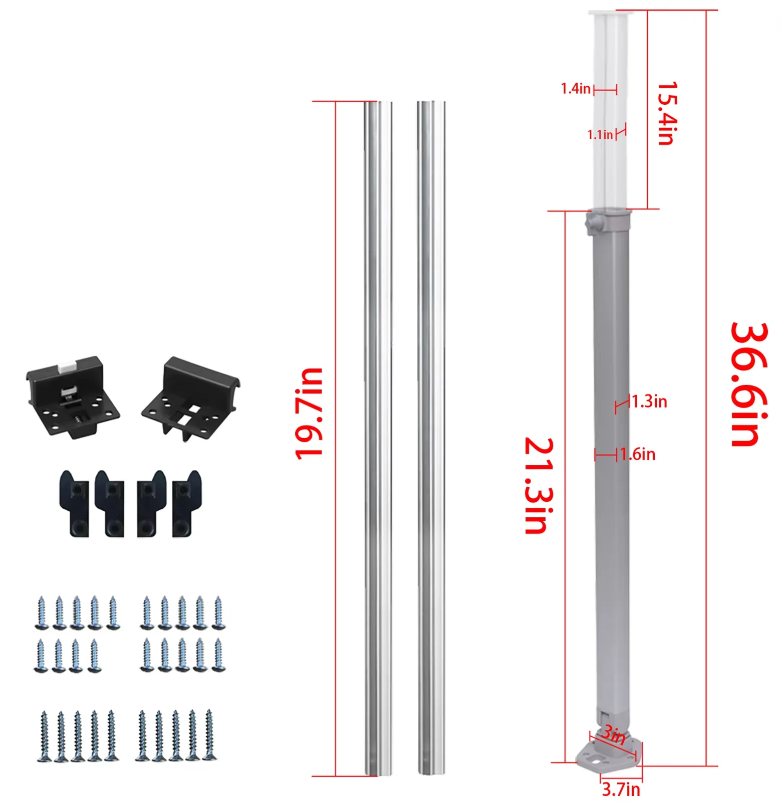 54-93cm Adjustable RV Table Leg Extendable Foldable Table Frame with Dual Sliding Rails for Camper Trailer Van