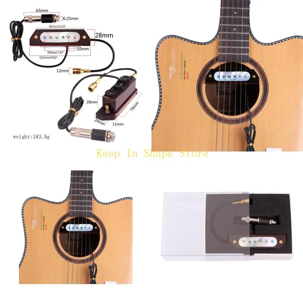 U1JC 1PC Guitar Sound Hole Pickup Acoustic Transducer Preamplifier Pickups