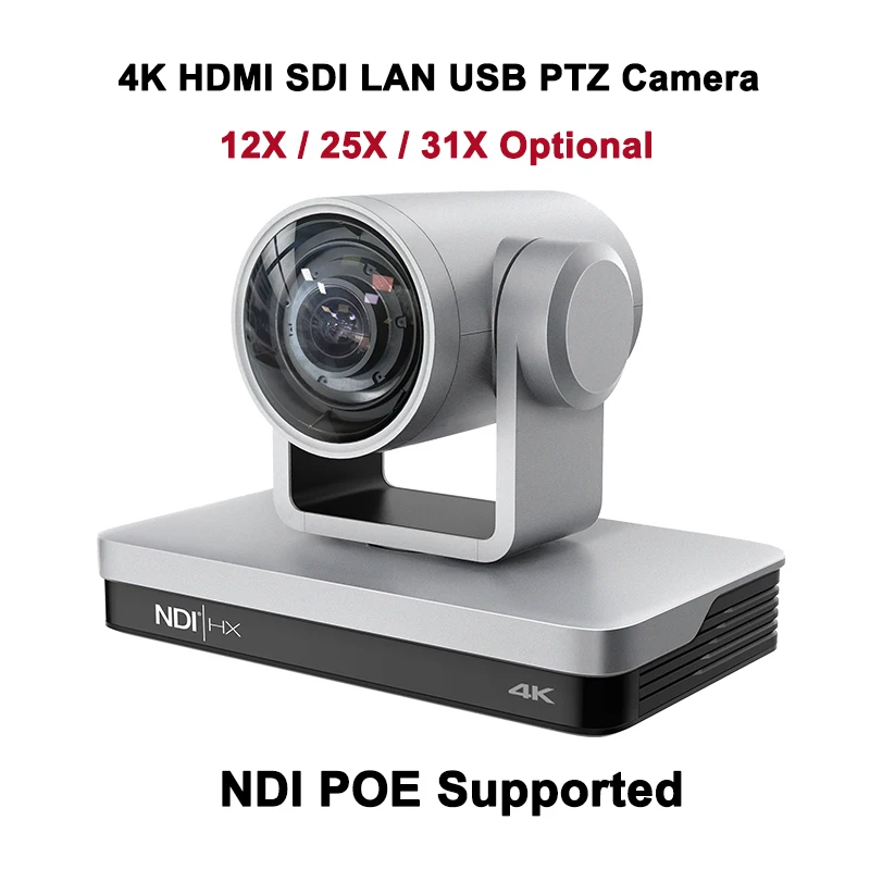 

8MP 4K Video Conference PTZ Live Streaming Camera NDI POE 12x/25x/31X Zoom USB HDMI SDI LAN for Church Medical Youtube Skype